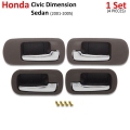 ชุด มือจับ ด้านใน มือดึงใน มือเปิดในประตูหน้า+หลัง 4 ชิ้น สีเทา,โครเมี่ยม สำหรับ Honda Civic ปี 2001-2005